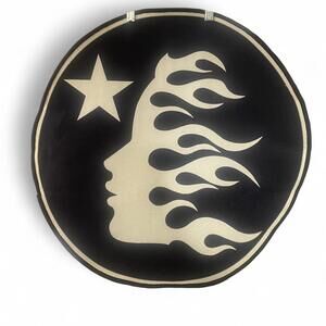 HellStar Black & White Circular Logo Streetwear Inspired Rug - Size 2 ft circle